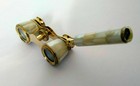 Antique Style Working Brass Opera Glasses White Mother Of Pearl Design Binocular
