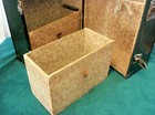 Vintage child doll metal wardrobe steamer trunk foot Locker 3 Drawer 24  Tall