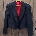 Pagano West Mens Western Tuxedo Jacket 44r Black Red Lining Bolero Blazer Usa