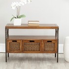American Homes Collection Joshua Antique Dark Walnut And Pewter 3-drawer Cons   