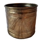 Vintage Brass Planter Pot Swirl Ribbed Cachepot Flower Container Made In India