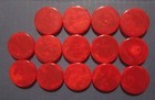 Backgammon 29 Red Butterscotch Yellow Crisloid Checker Game Piece Bakelite Chips