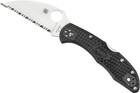 Spyderco Delica 4 2 87  Black Flat Grind Wharncliff Serr Frn Handle C11fswcbk