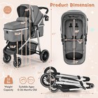 2 In 1 Convertible Baby Stroller High Landscape Infant Stroller Grey