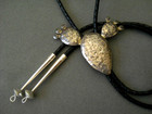 Southwestern Sterl Silver Textured Prickly Pear Nopal Cactus W  Flowers Bolo Tie