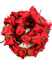 Hawaiian Leis Handmade Artificial Silk 33 Red Rose Buds  25 Inches Long Leis-new