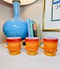 Set Of 6 Vintage Fire King By Anchor Hocking Kimberly Mugs 3 75   