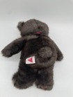 Vintage Dakin Teddy Bear Soft Plush Stuffed Animal Brown W  Maroon Bow 1987