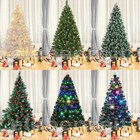 Christmas Tree Artificial   With Lights   Pre Lit   Fiber Optic   Pine Cone Snow