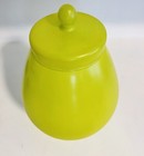 Vintage Mid Century Mcm Lime Green Frosted Balloon Vase With Lid Pedestal Base