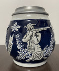 Vintage German Hunter Pewter Lidded Beer Stein Marzi Remy