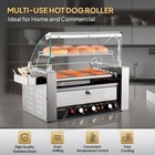 18 Electric Hot Dog Roller Grill Cooker Machine W bun Warmer Drawer  Cover 1200w
