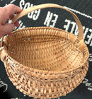 Vtg Xl Splint Buttocks Gathering Egg Basket Primitive Split White Oak 11 5  Hand