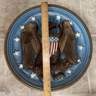 Vintage Patriotic American Eagle Wall Plaque Large Usa Shield Decor 17   