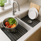 Sink Protector Mat 2 Pack Plastic With Center Drain Cutout Protect Sink 11 X 12 
