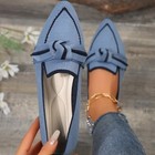 Women Knit Slip On Flats Pointed Toe Breathable Casual Walking Shoes