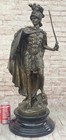 Signed Very Tall Greek Warrior Bronze Sculpture Hotcast Home Decor Marble Large