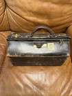 Vintage 1940s Us Physicians Black Leather Locking Doctors Bag Case