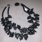 Peacock Keshi Freeform Blister Baroque Labradorite Double Statement Necklace