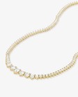 9 Ct Round Cut White Moissanite Women s Tennis Necklace 14k Yellow Gold Plated