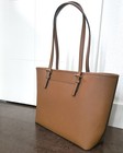 Nwt Michael Kors Brown Jet Set Travel Medium Center Stripe Tote Handbag