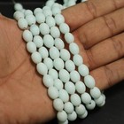 1 String Matte Finish Oval Glass Beads 10x8 Mm