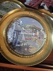 Vintage Set Of 4 Solid Brass Wall Art Hanging Plates Foil Art 5 5  Made England