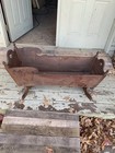 Antique Solid Wood Rocking Cradle With Heart Cutout