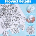 53 Pcs Stick   Stitch Embroidery Patterns     Water-soluble Flower Designs Set 