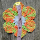 Set Of 4 Crochet Handmade Flower Coasters doily 100  Cotton Color Citrus