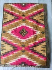 Antique Rare Tobacco Velvet Felt Navajo Rug Whirling Logs New York 1890s-1900s