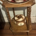 Antique Brown Wood Washstand Style Stand W  Mirror And 2 Shelves
