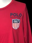 Polo Ralph Lauren Mens T-shirt New Xxl Red Crew Neck 1967 Logo Long Sleeves