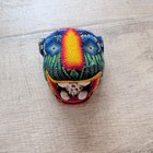 Huichol Beaded Jaguar Head Large Panther Cat Signed Handmade Mexican Folk Art