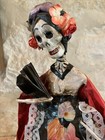 Handmade Mexican Day Of The Dead  dia De Los Muertos  Paper Mache Doll 13    X 11   