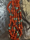 Coral And Turquoise 3 Strand Necklace