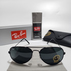 Ray-ban Rb3025 Aviator Pilot Sunglasses Black Frame Glass Gray Lens 58-14 Mm