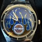 Harley Davidson Bulova Watch With Blue Face With Silver      Flames  New 