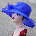 Wedding Church Hats Women Kentucky Derby Wide Brim Occasional Organza Sun Hat