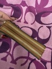 Coach Signature Zip-around Wallet Brown beige Logo Zipper Credit Card Slots