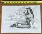 Wonder Woman Signed Original Art Illustration Claudio Aboy 13 75 X 9 75 Sketch