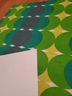 Awesome Rare Vintage Mid Century Retro 70s 60s Yel Grn Blue Circles Fabric  Wow 