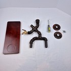 Steampunk Pipe Man Liquor Bottle Holder Bar Decor Industrial Iron Faucet Art