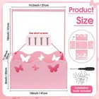 Wooden Baby Shower Crate Closet With Butterfly Design Gift Basket  Pink