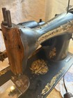 Singer 15 Vintage Original Electric Domestic Sewing Machine Black Gold Decals