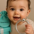 Tiffany   Co  Baby Rattle Sterling Silver 925 W tiffany Gift Box  Pouch   Bag