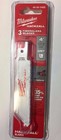 Milwaukee 3pc 4  Fiberglass Hackzall Blades 49-00-5400 Sawzall Recip Saws
