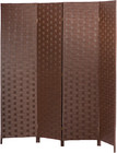 Room Divider 4 Panel Mesh Woven Design Room Divider Wooden Folding Portable P   