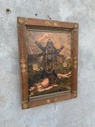 Kali Mata Photo  Maha Kali With Shiva Picture wooden Painted Frame- 9 X 12 Inch