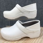 Dansko Shoes Womens 38 Lt Pro Wedge Nursing Clogs White Leather Comfort Slip On